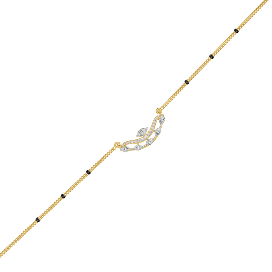 Wavy Marquise Diamond Mangalsutra 18 KT / Yellow Gold
