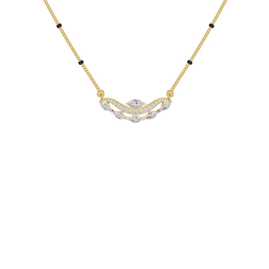 Wavy Marquise Diamond Mangalsutra 18 KT / Yellow Gold
