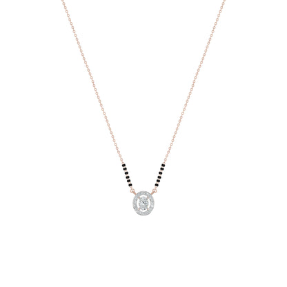 Ovalique Halo Diamond Mangalsutra