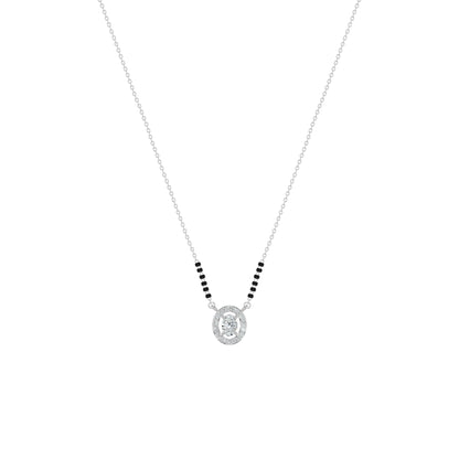 Ovalique Halo Diamond Mangalsutra