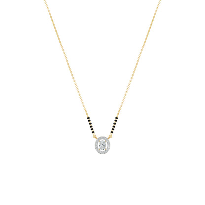 Ovalique Halo Diamond Mangalsutra