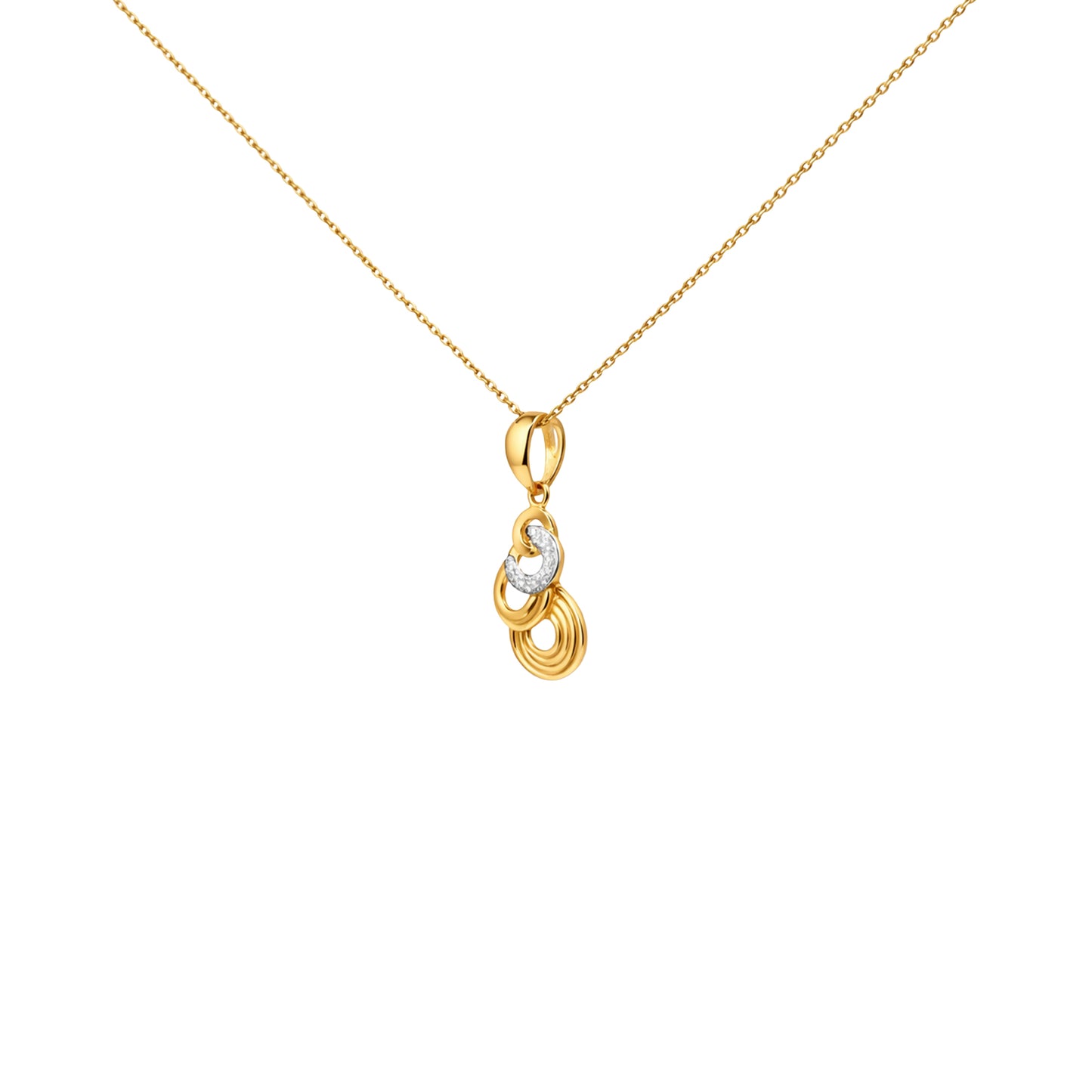 Tri-Tone Interlinked Pendant