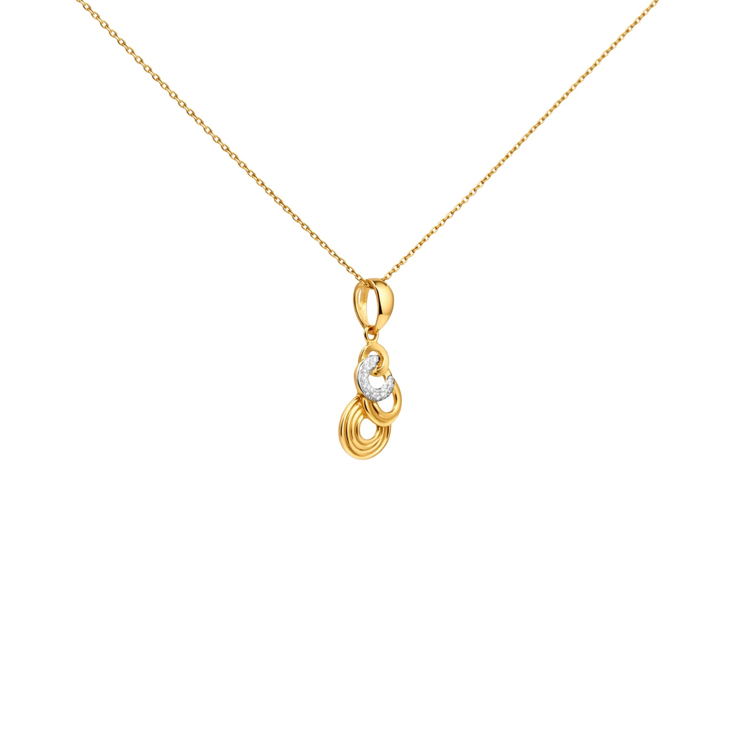 Tri-Tone Interlinked Pendant