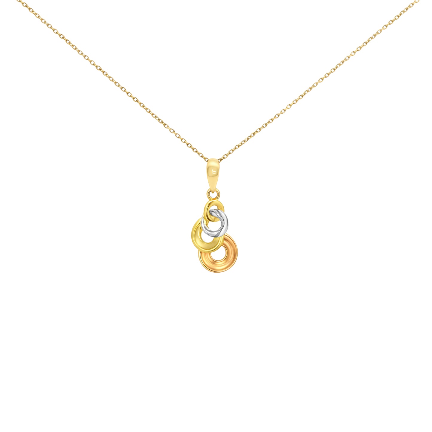 Tri-Tone Interlinked Pendant