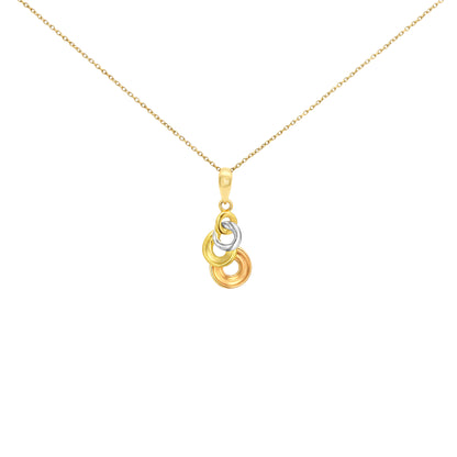 Tri-Tone Interlinked Pendant