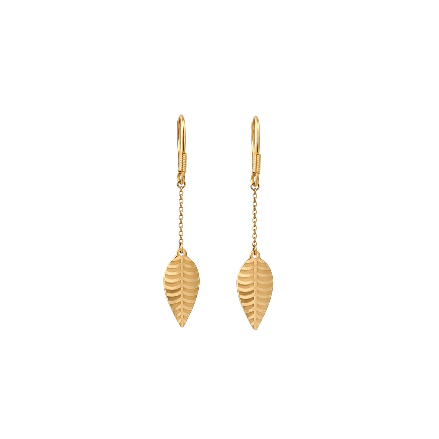 Golden Leaf Dangle Earrings