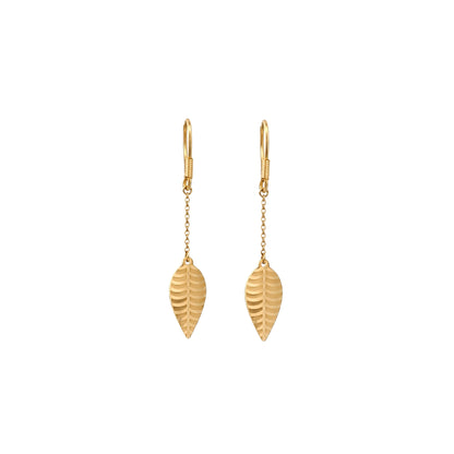 Golden Leaf Dangle Earrings