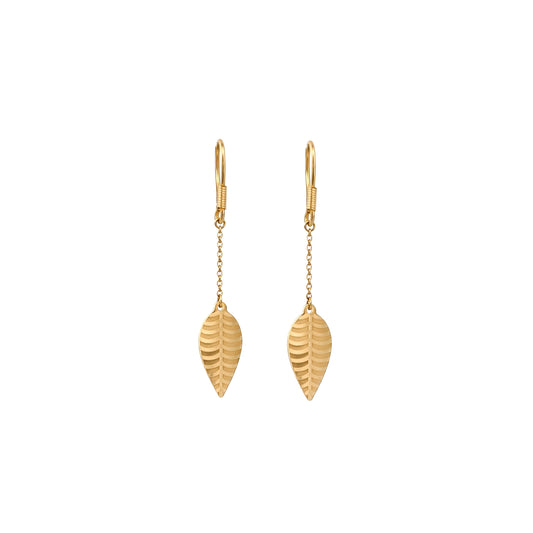 Golden Leaf Dangle Earrings