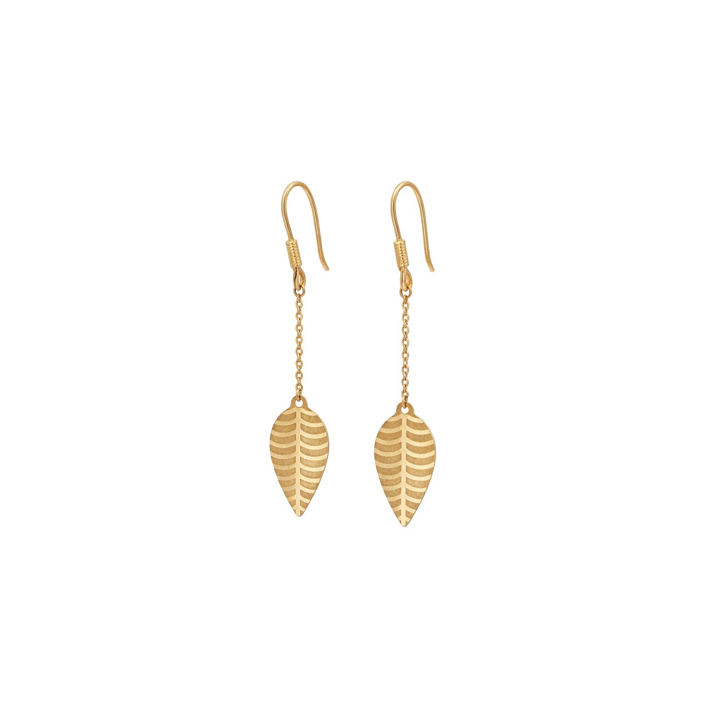 Golden Leaf Dangle Earrings