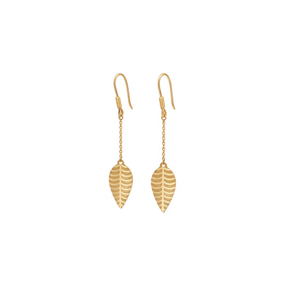 Golden Leaf Dangle Earrings
