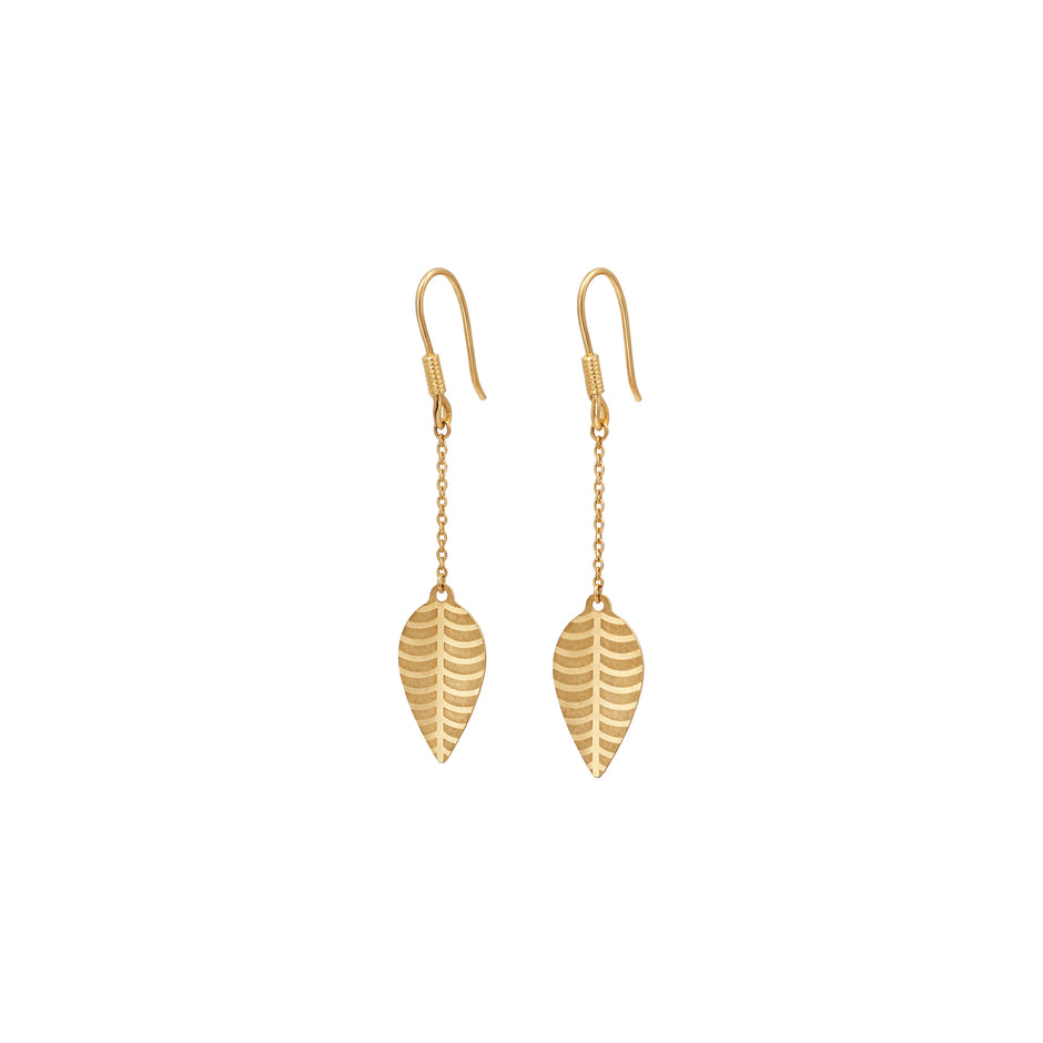 Golden Leaf Dangle Earrings