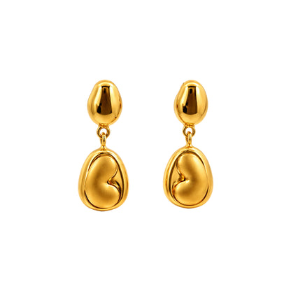 Pebble Drop Gold Earrings