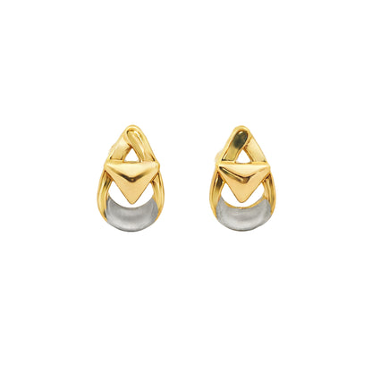 TriAura Drop Gold Earrings