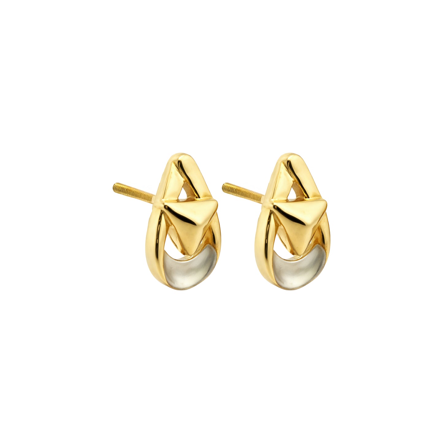 TriAura Drop Gold Earrings