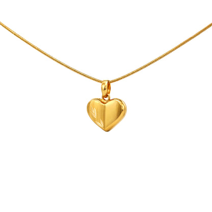 Textured Heart Charm Gold Pendant