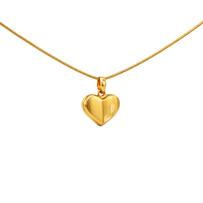 Textured Heart Charm Gold Pendant