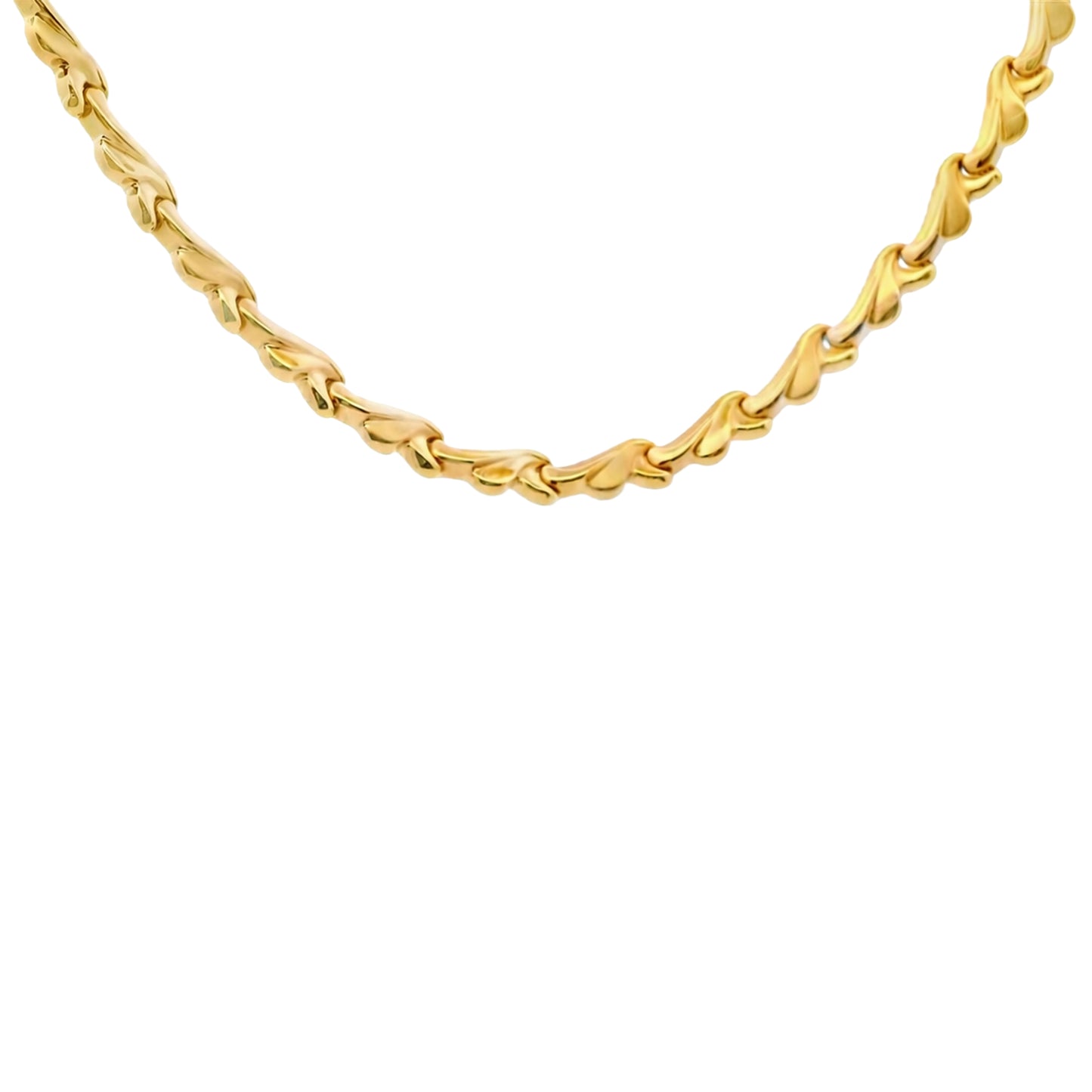 Golden Ripple Link Gold Necklace