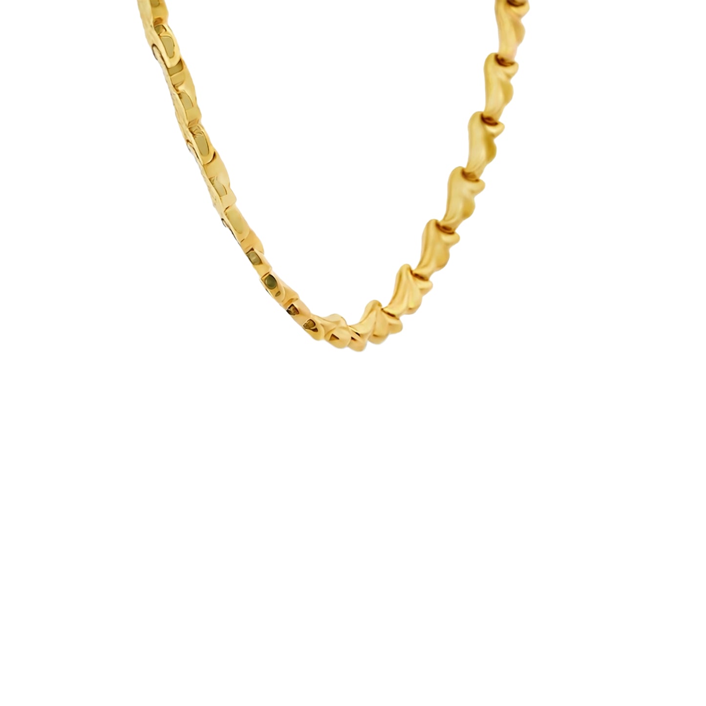 Golden Ripple Link Gold Necklace