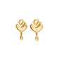 Twin-Heart Drop Gold Earrings