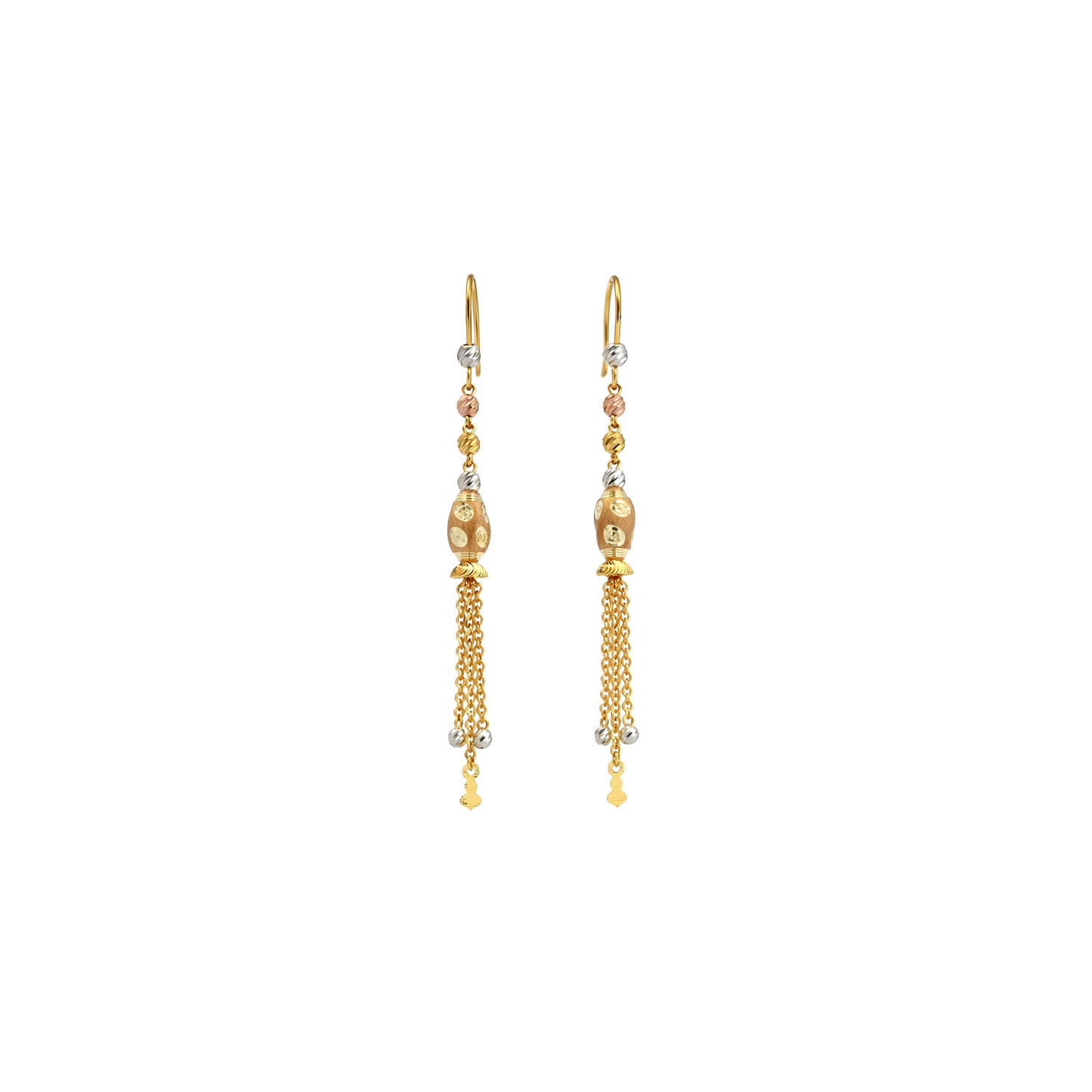 Heritage Tassel Bead Gold Earrings