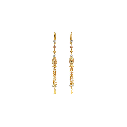 Heritage Tassel Bead Gold Earrings