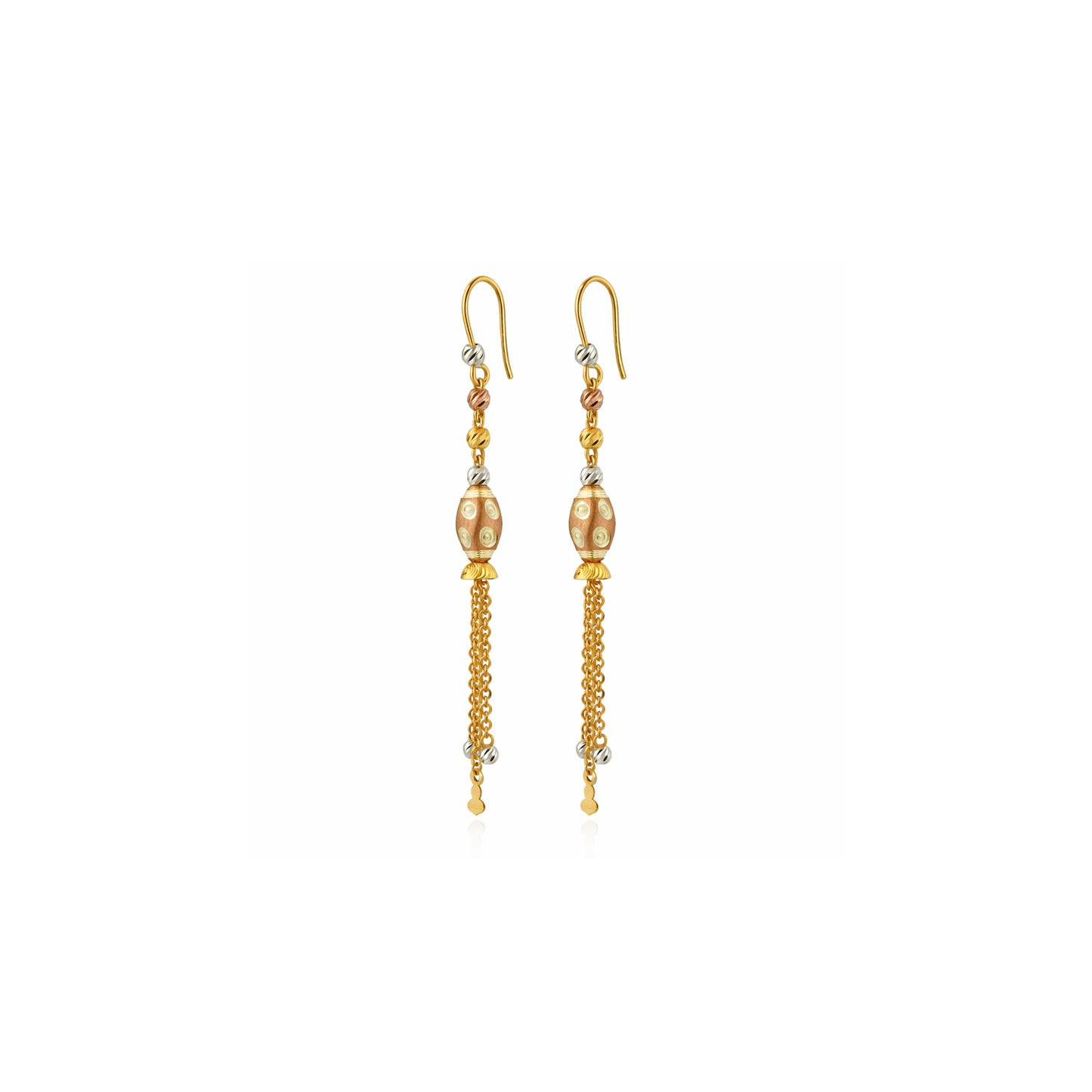 Heritage Tassel Bead Gold Earrings