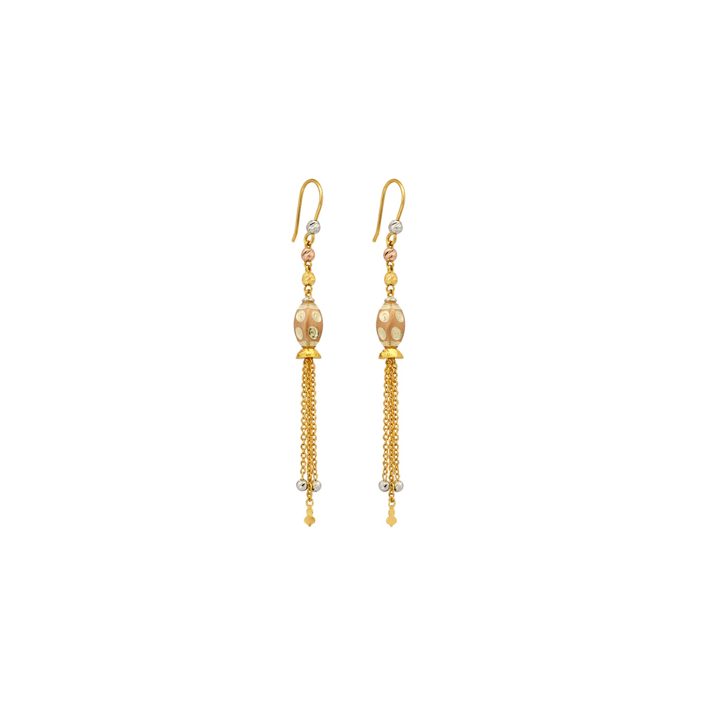 Heritage Tassel Bead Gold Earrings