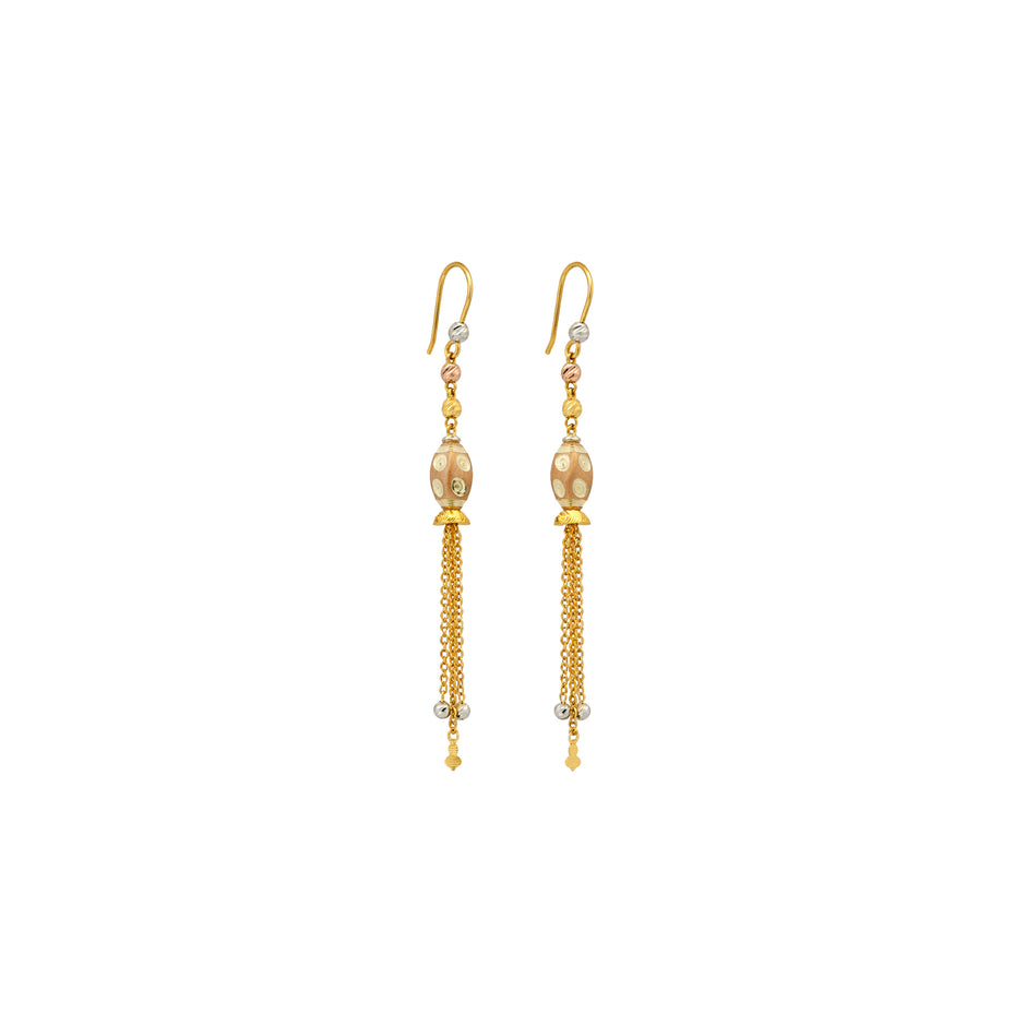 Heritage Tassel Bead Gold Earrings