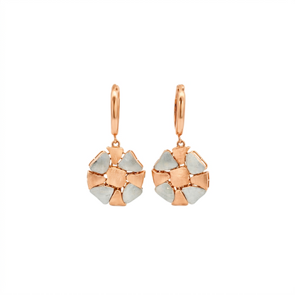 Geometric Pebble Drop Gold Earrings