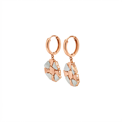 Geometric Pebble Drop Gold Earrings