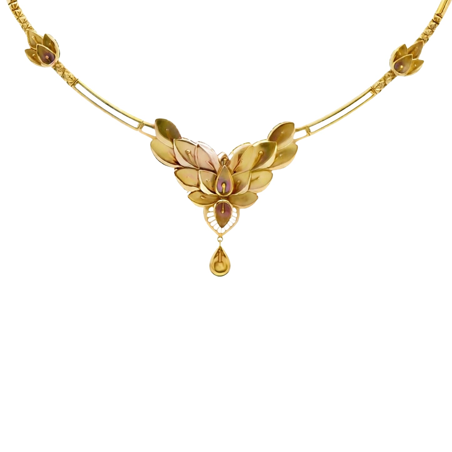 Regal Lotus Radiance Gold Necklace