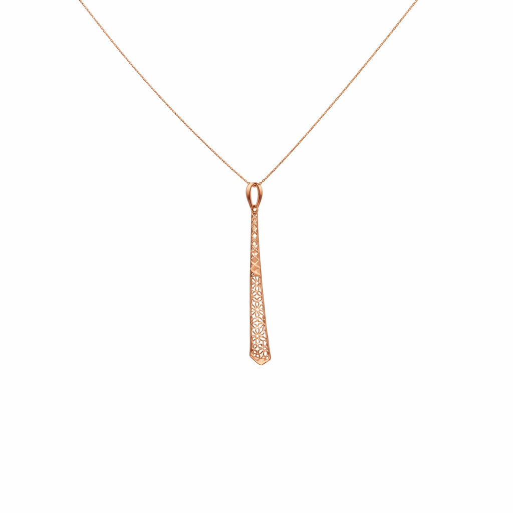 Elongated Spike Gold Pendant