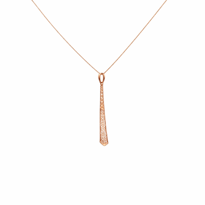 Elongated Spike Gold Pendant