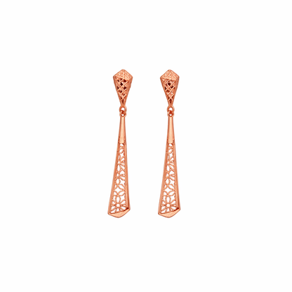 Textured Pyramid Gold Earrings