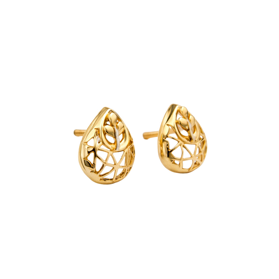 Nature-Lattice Gold Earrings