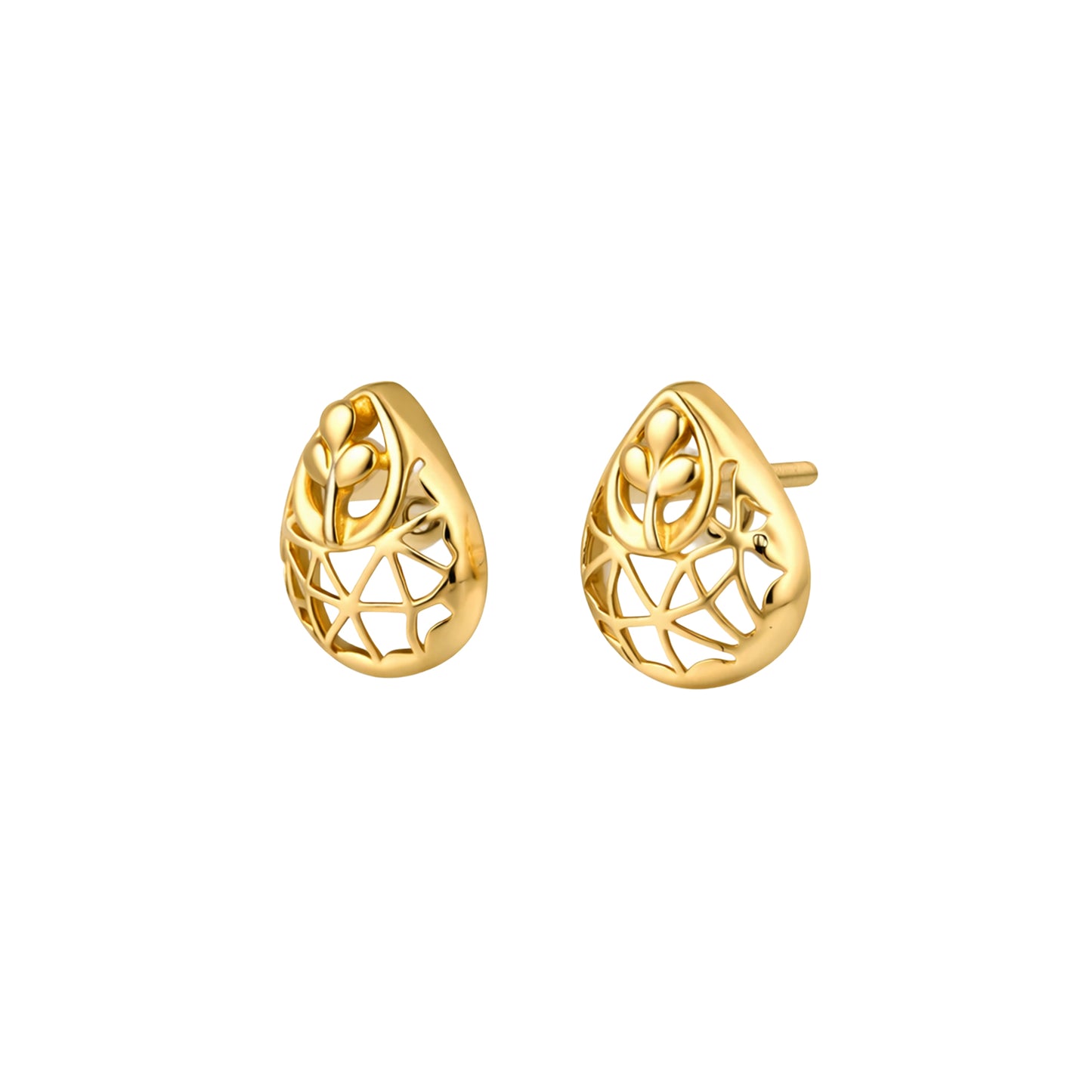 Nature-Lattice Gold Earrings