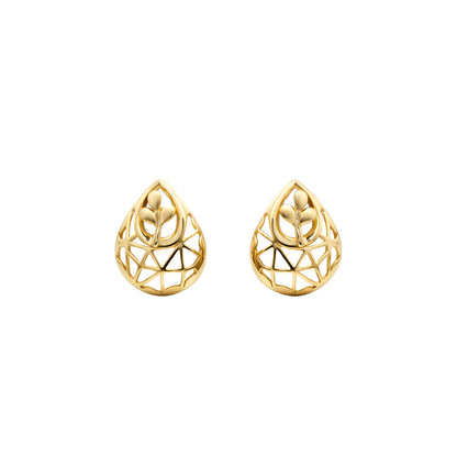 Nature-Lattice Gold Earrings