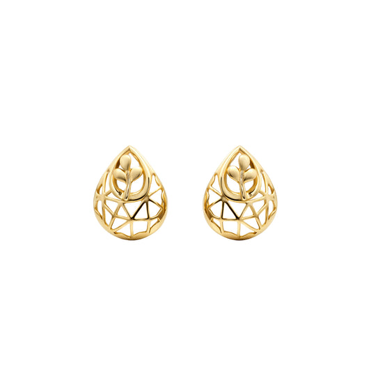 Nature-Lattice Gold Earrings