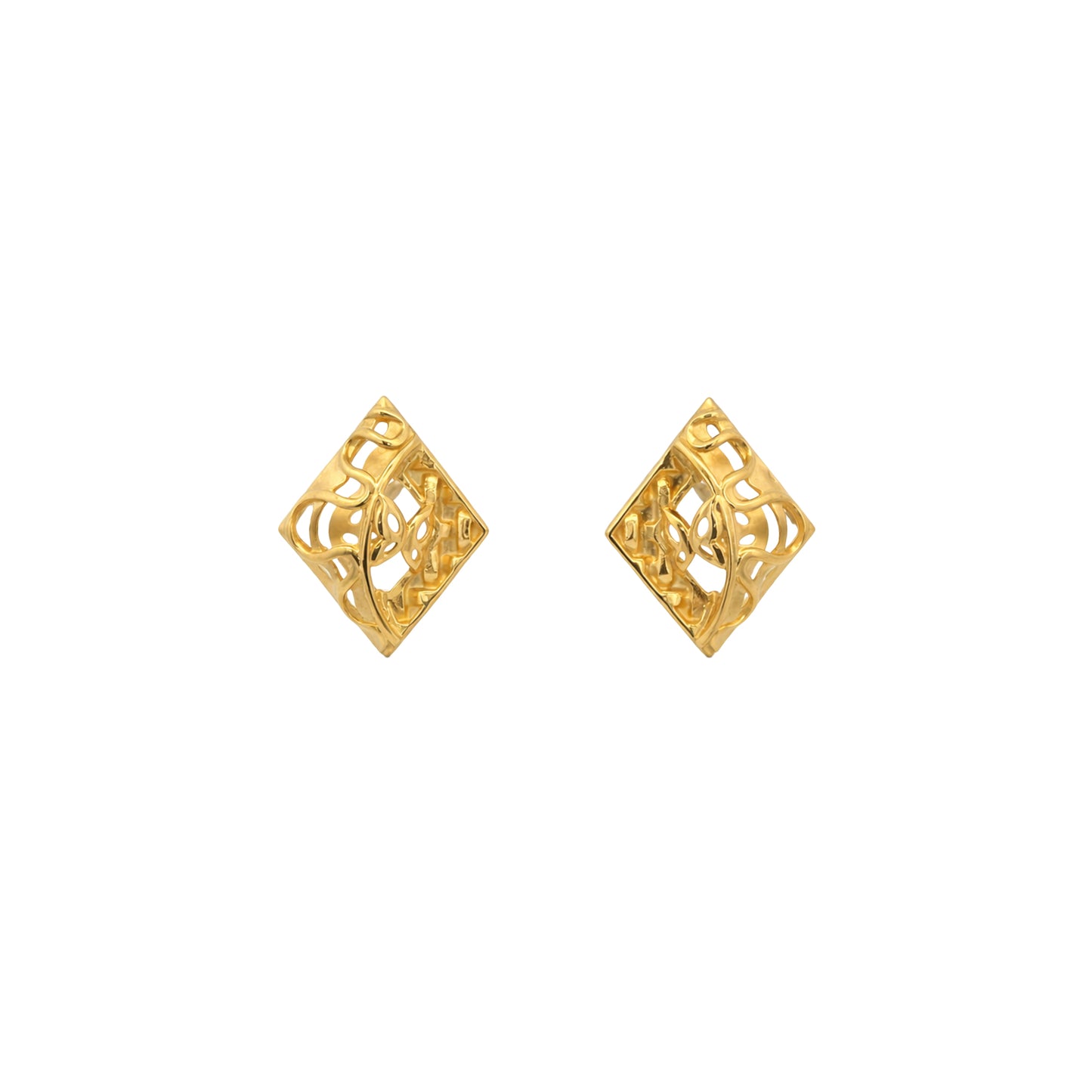Orvexa Lattice Gold Stud Earrings