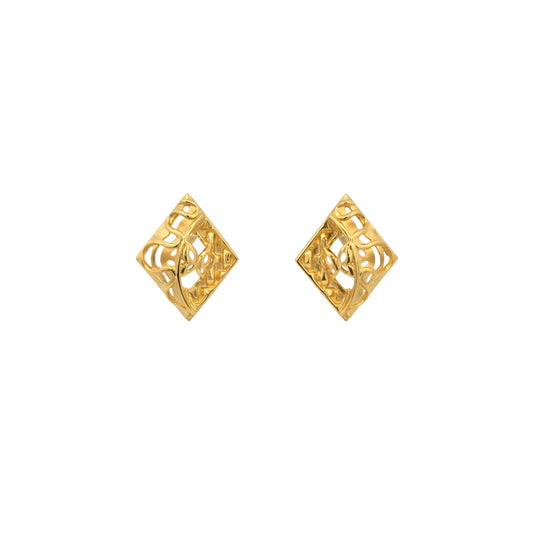 Orvexa Lattice Gold Stud Earrings
