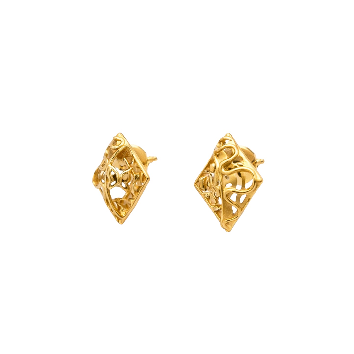 Orvexa Lattice Gold Stud Earrings