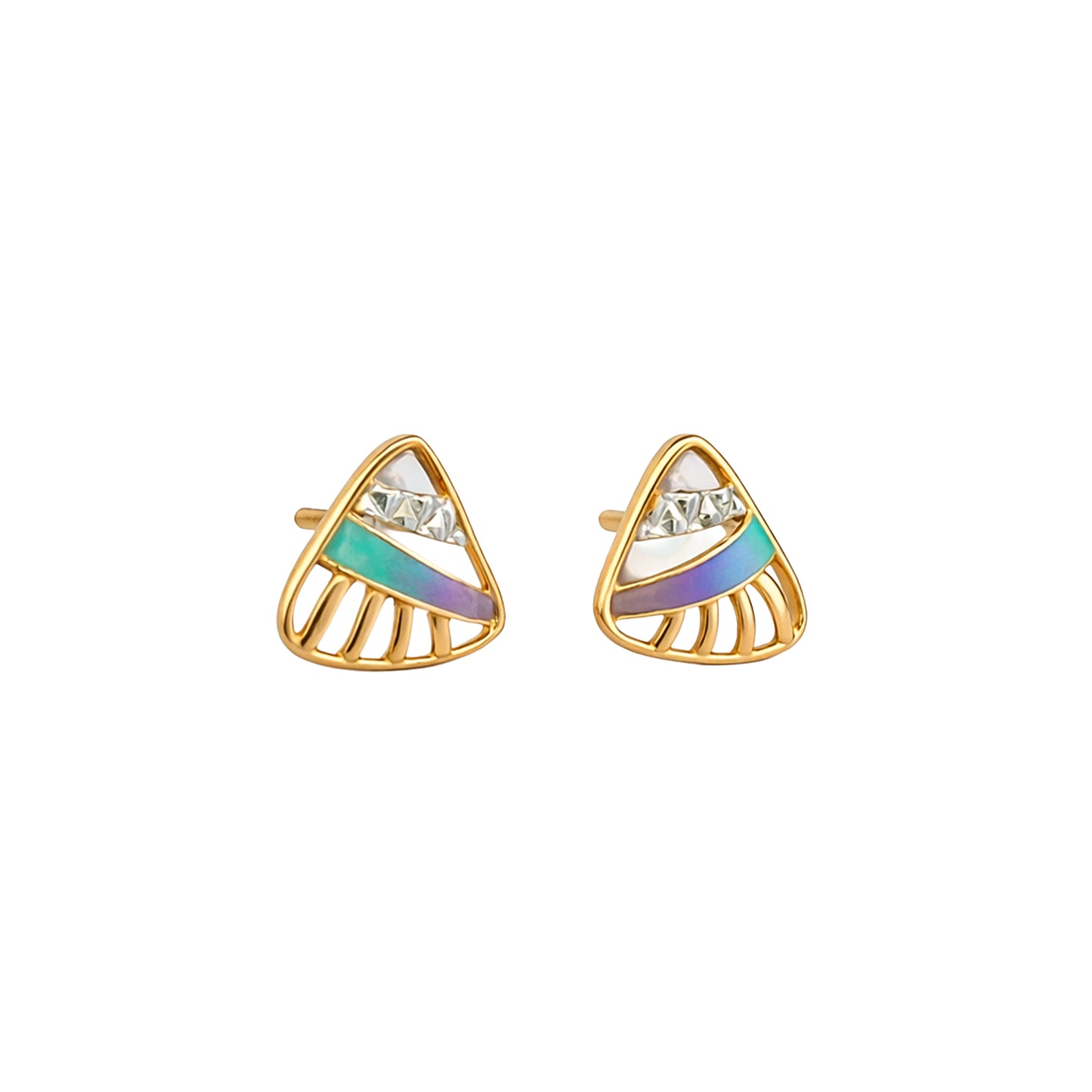 Aurora Arc Gold Earrings