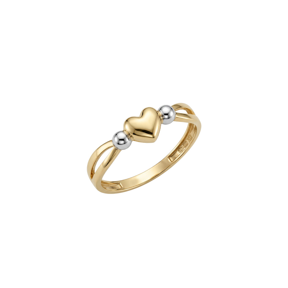 Dual Tone Heart Gold Ring
