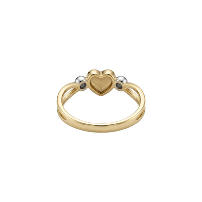 Dual Tone Heart Gold Ring