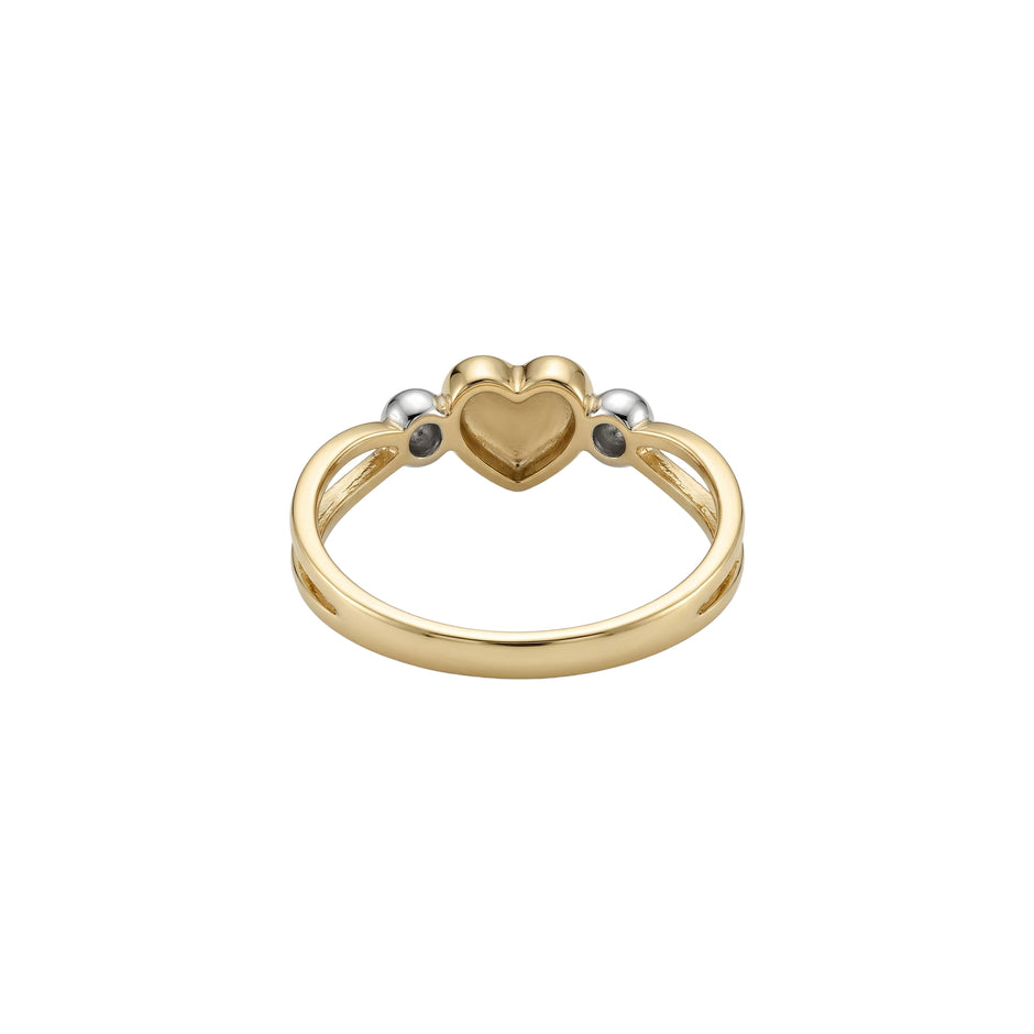 Dual Tone Heart Gold Ring