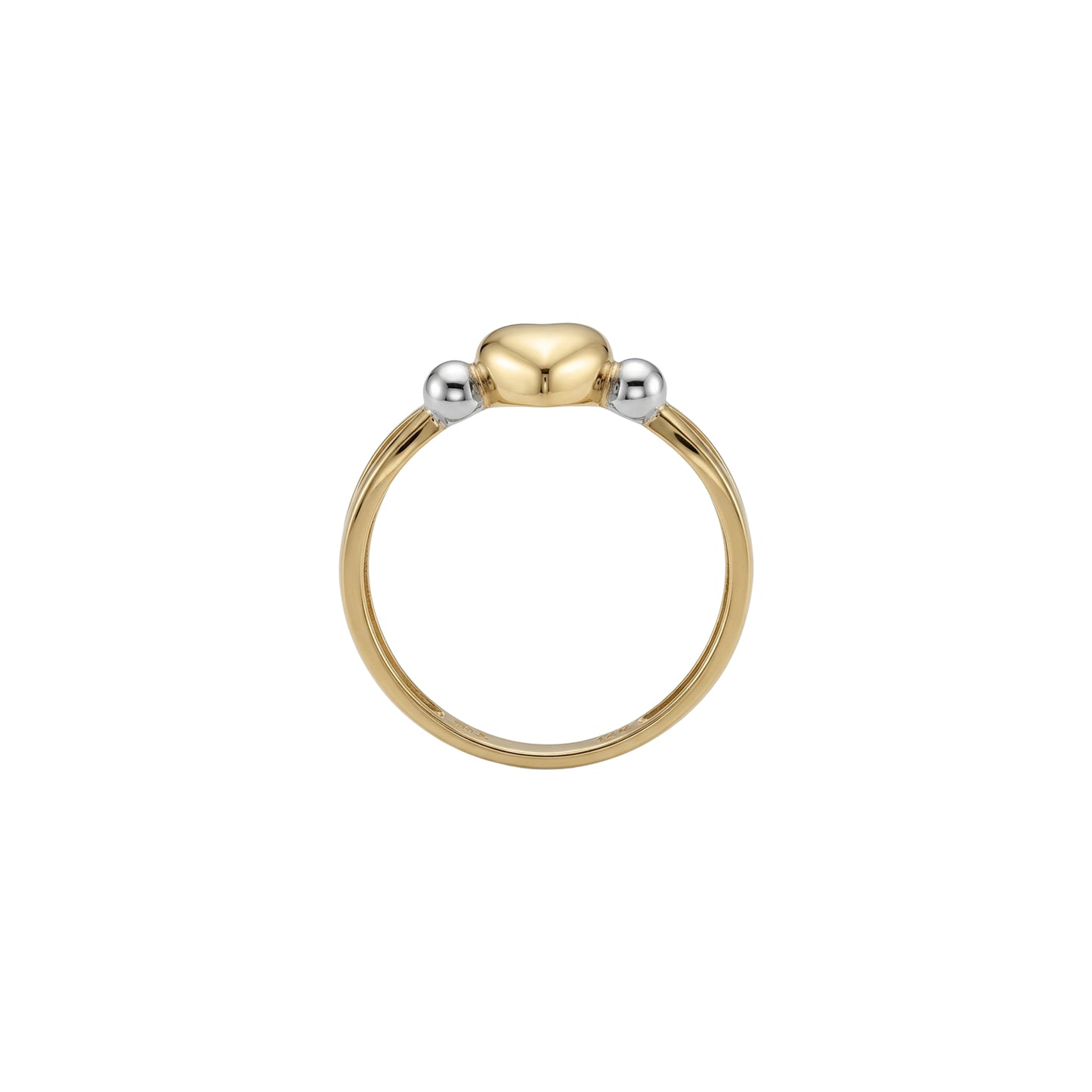 Dual Tone Heart Gold Ring