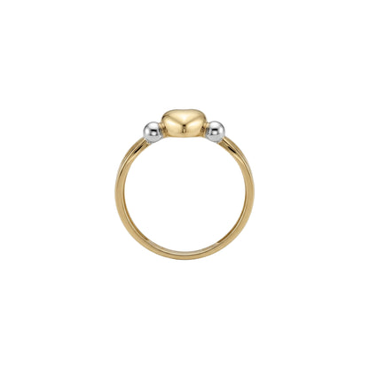 Dual Tone Heart Gold Ring