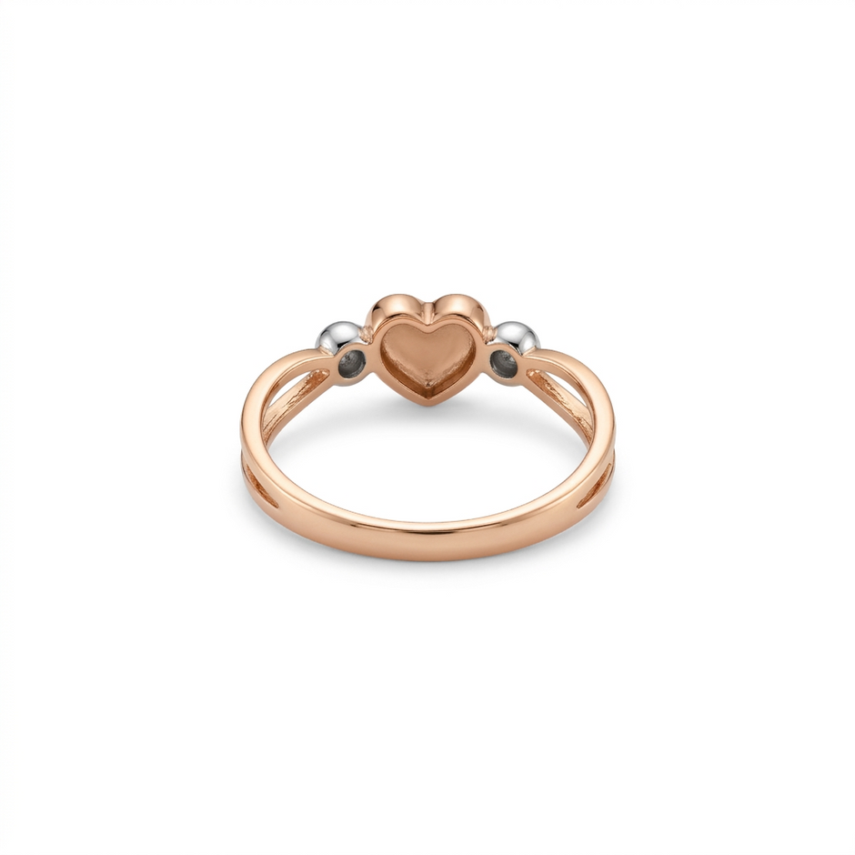 Dual Tone Heart Gold Ring