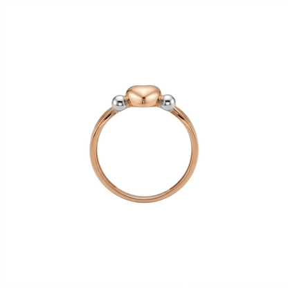 Dual Tone Heart Gold Ring