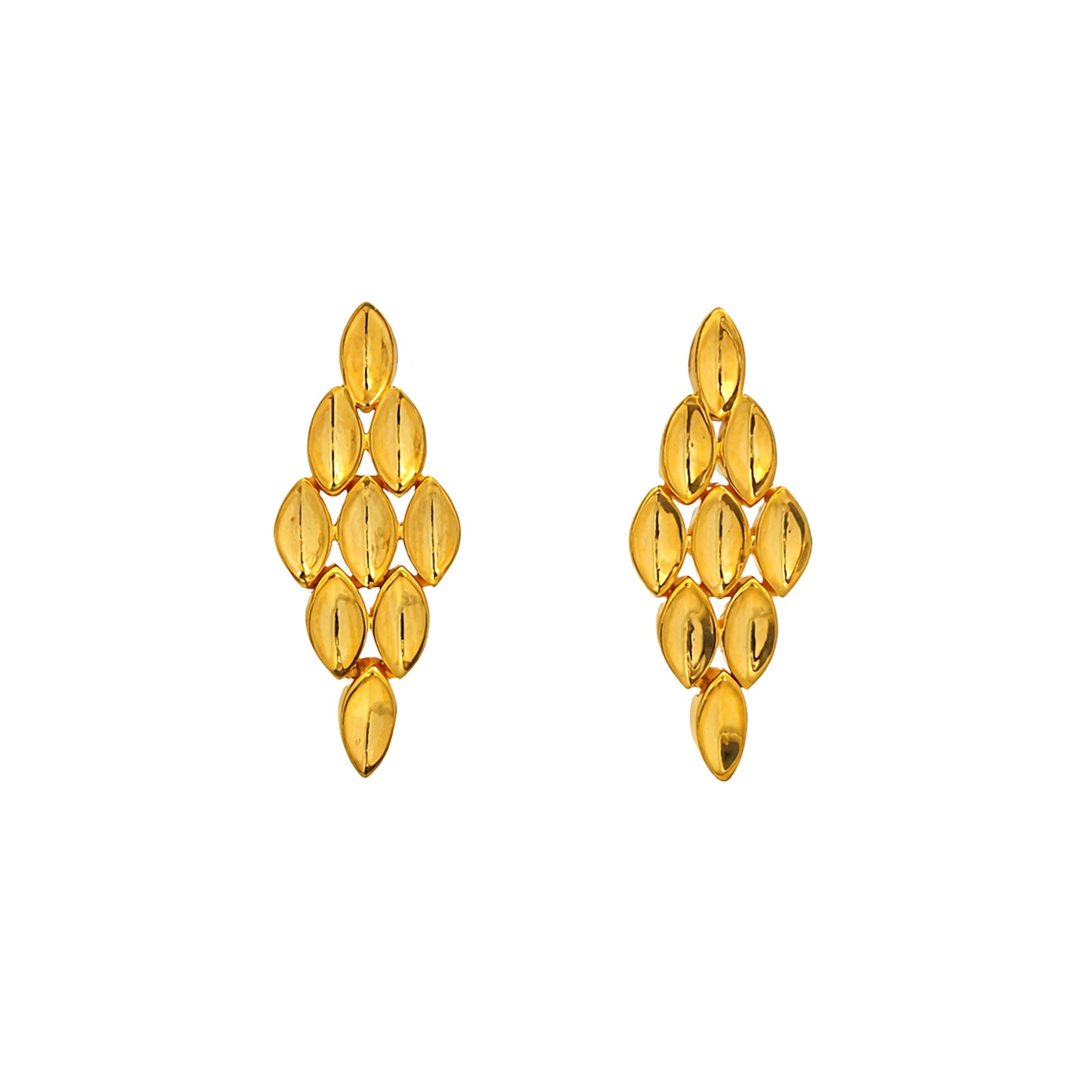 Ornexa Leaf Cascade Gold Earrings